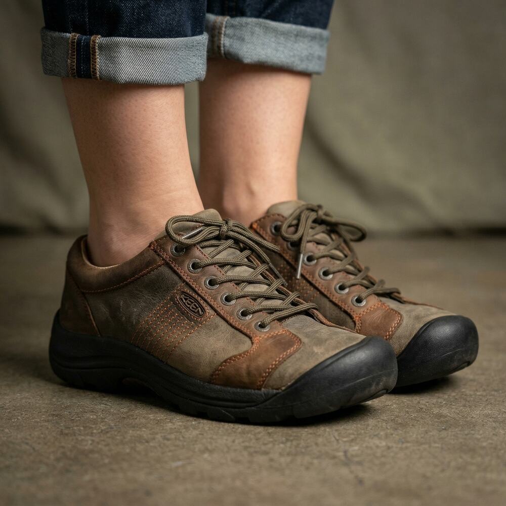 Keen Women's Leather Hiking Shoes Low Top Brown Gorpcore Vintage Y2K Size 7